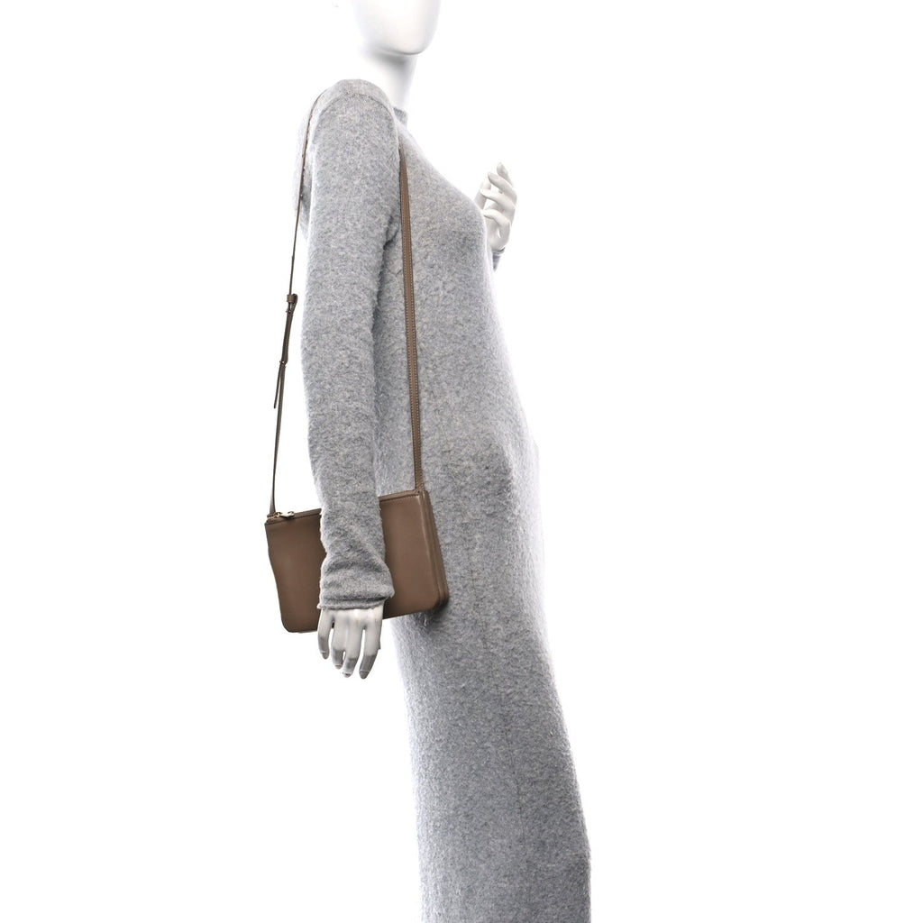 Lambskin Small Trio Crossbody Bag Taupe