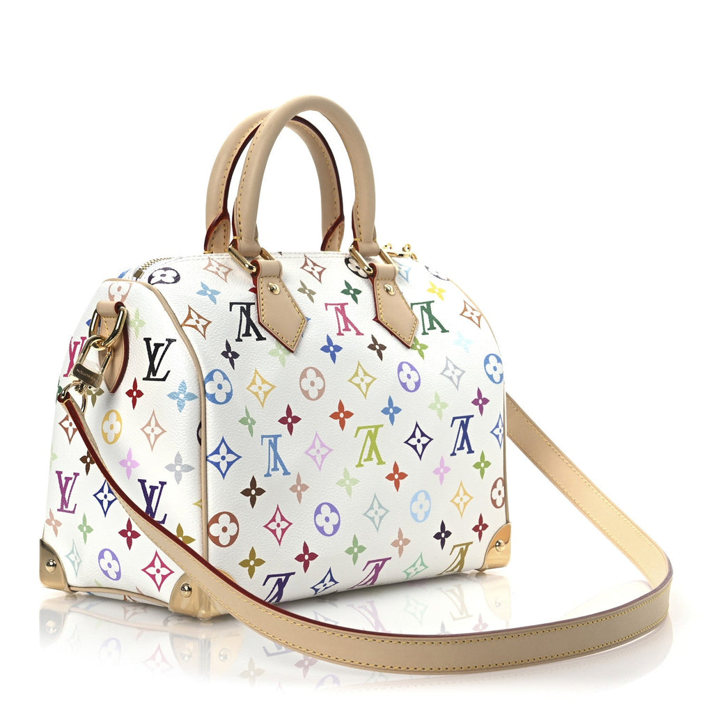 LV X TM Monogram Multicolor Speedy Bandouliere 25 White