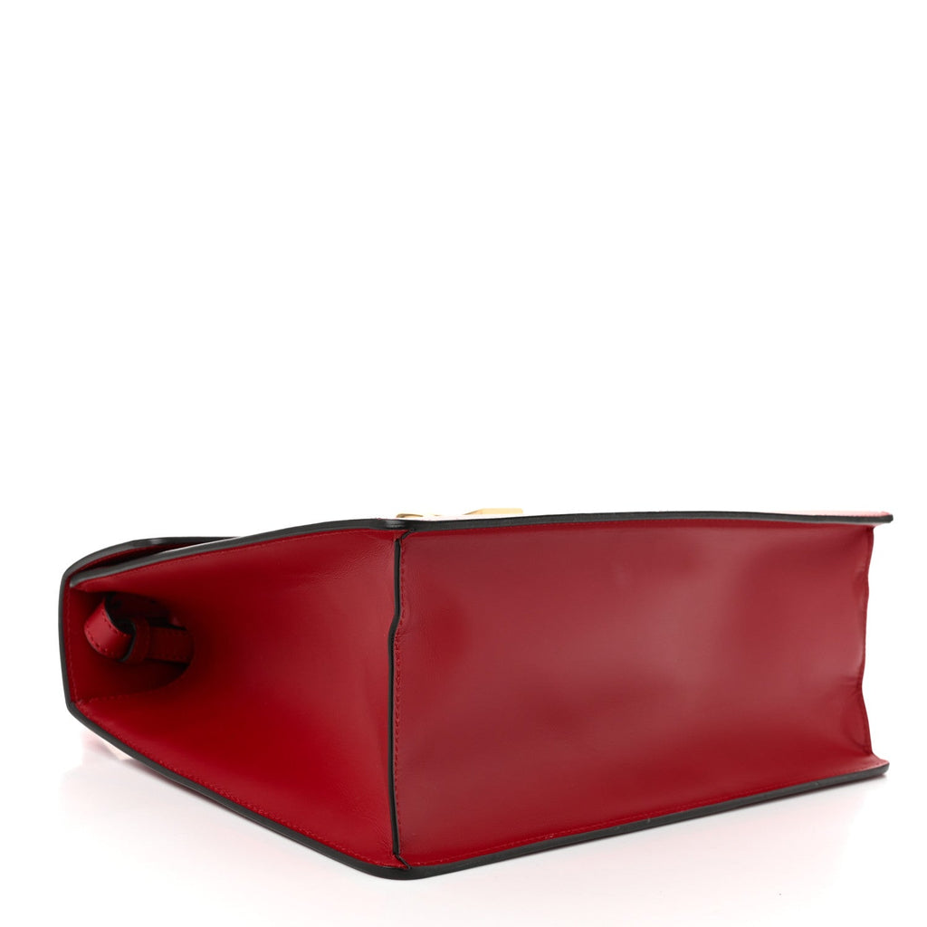 Calfskin Medium Sylvie Top Handle Bag Hibiscus Red