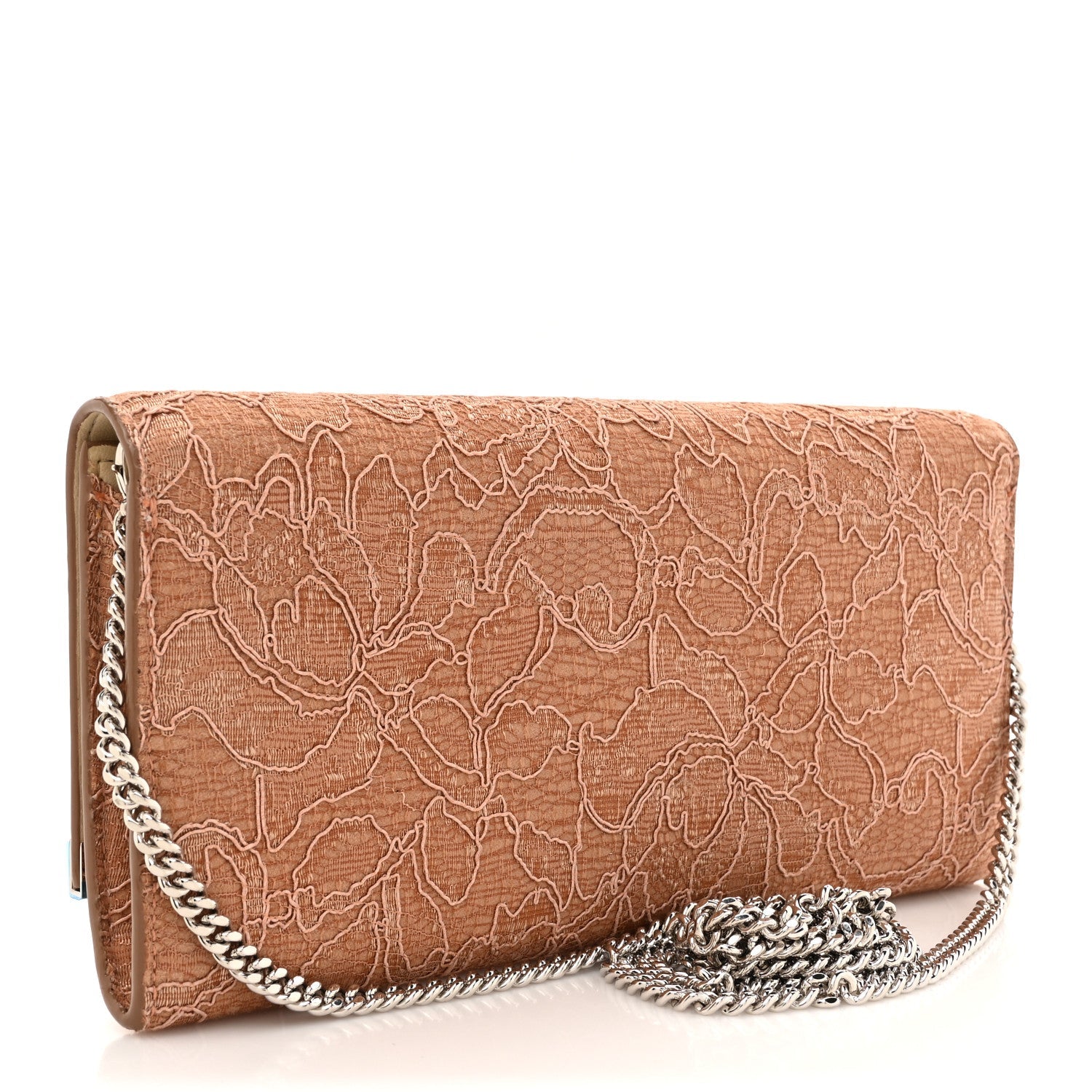 Lace Milla Wallet on Chain Powder Pink
