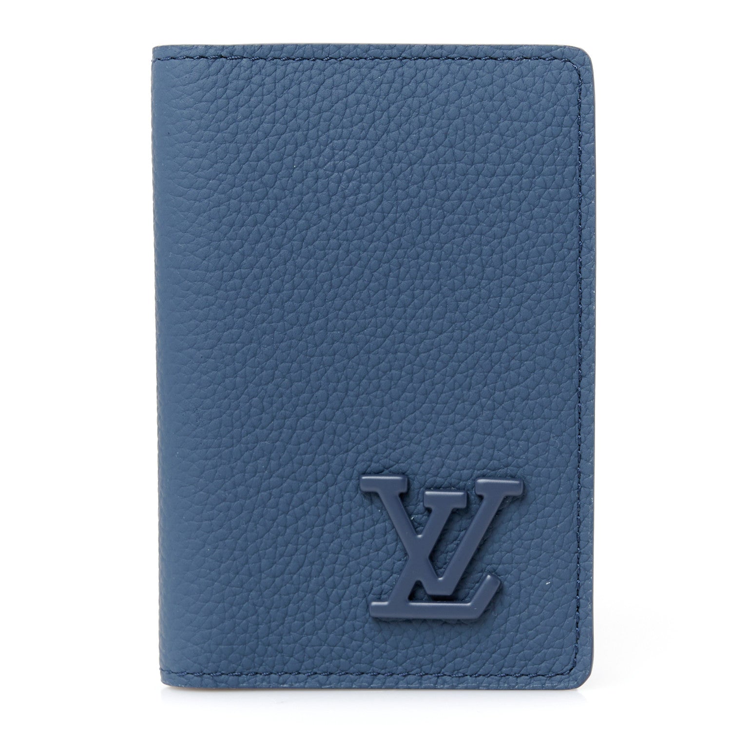 Grained Calfskin Aerogram Pocket Organizer Marine