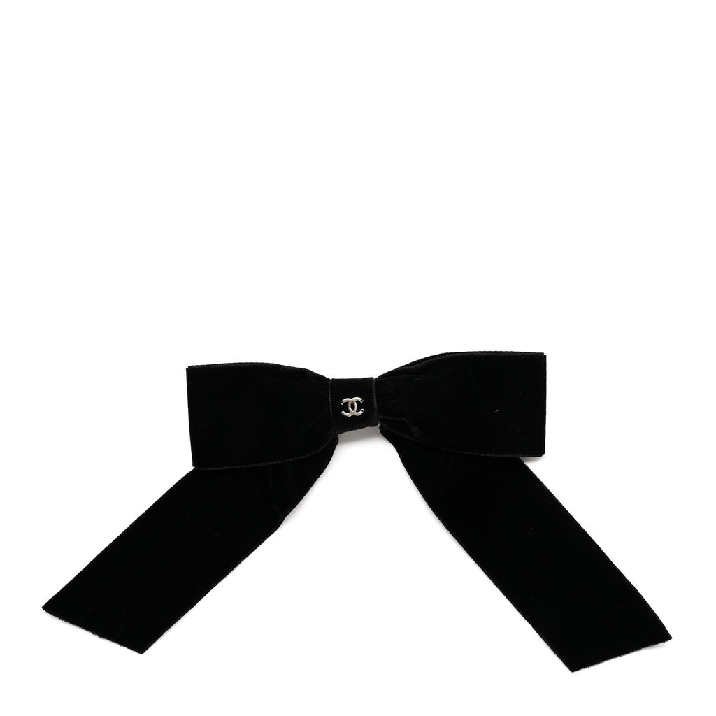 Velvet Bow CC Hair Clip Black
