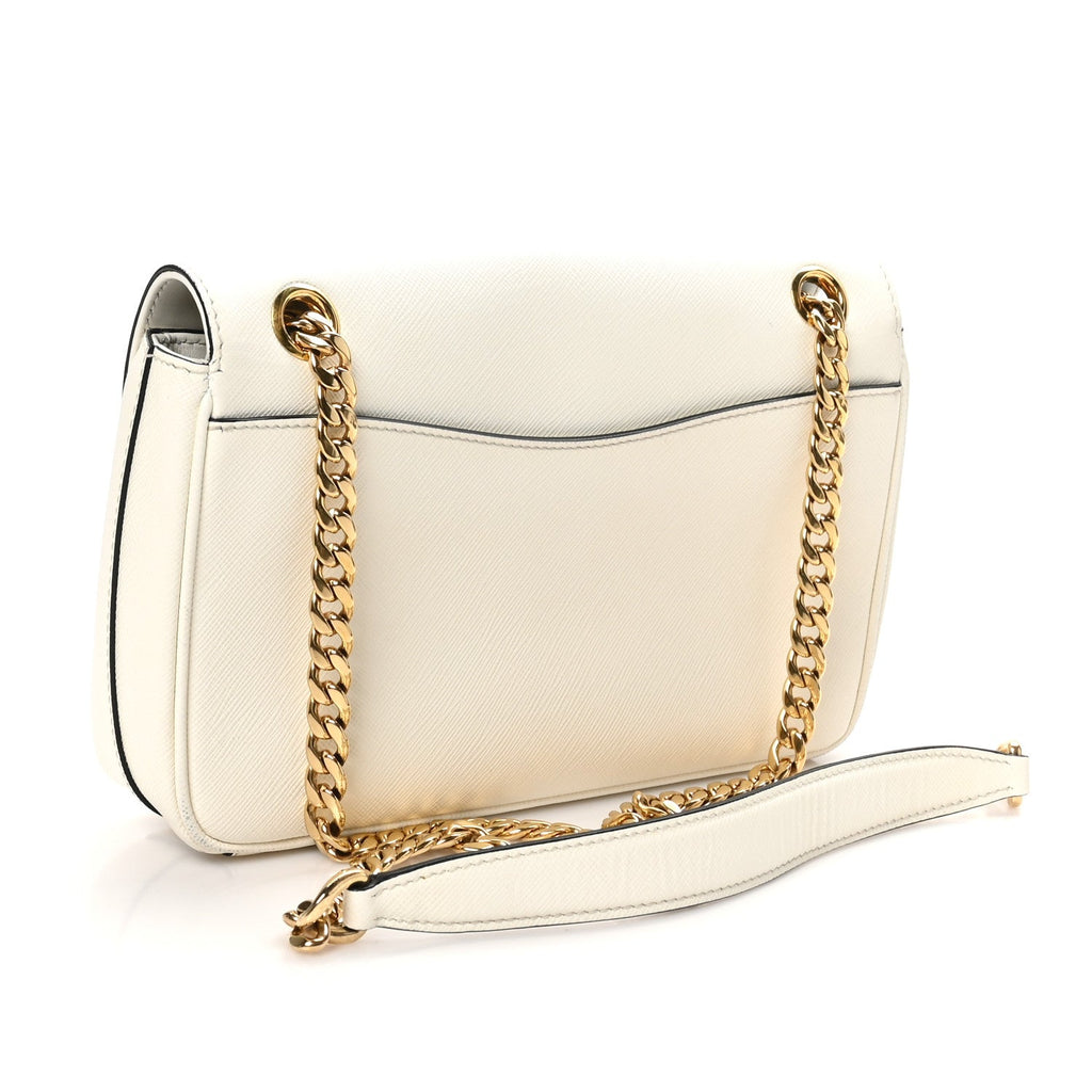 Saffiano Flap Shoulder Bag Talco