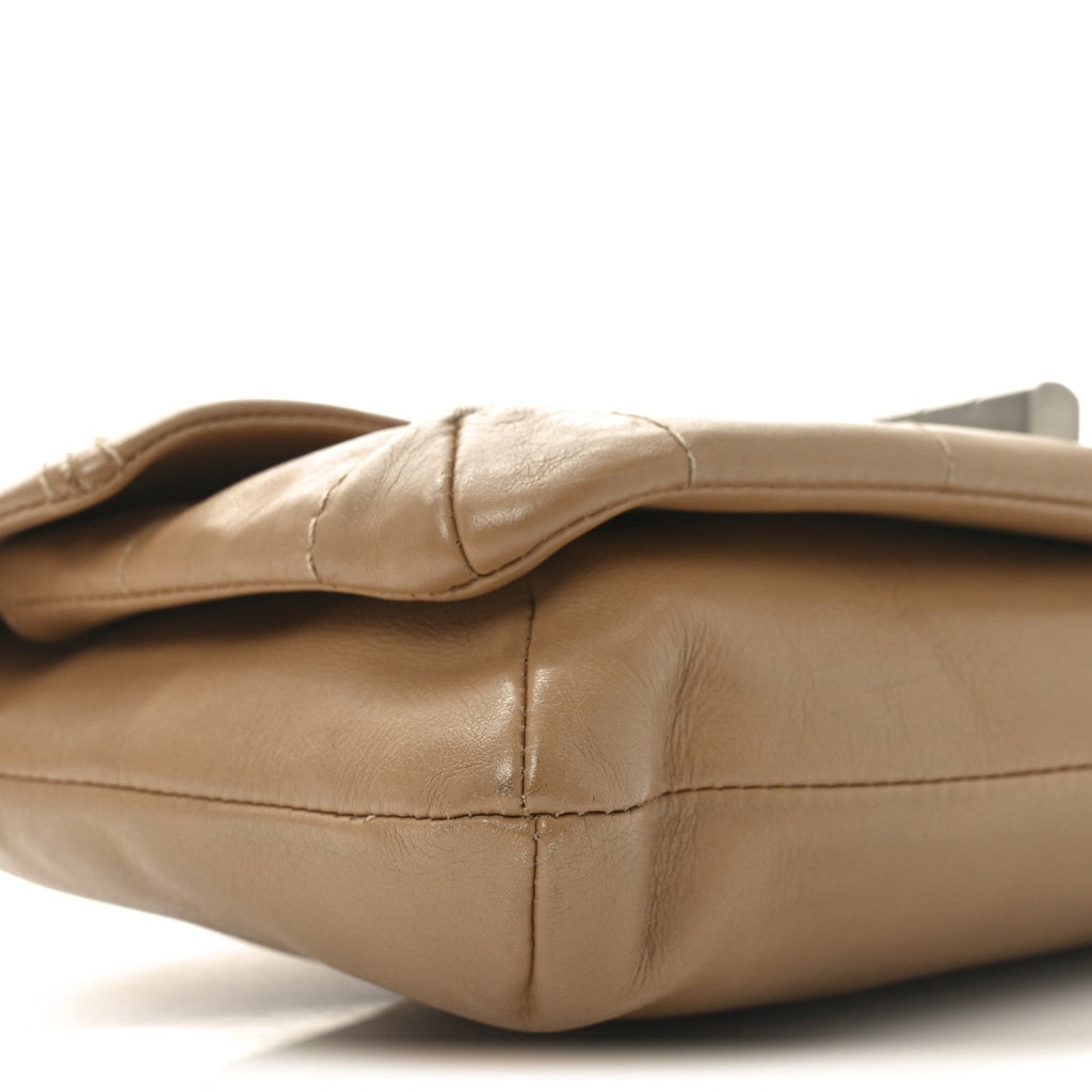 Calfskin Square Stitched Mademoiselle Shoulder Bag Tan