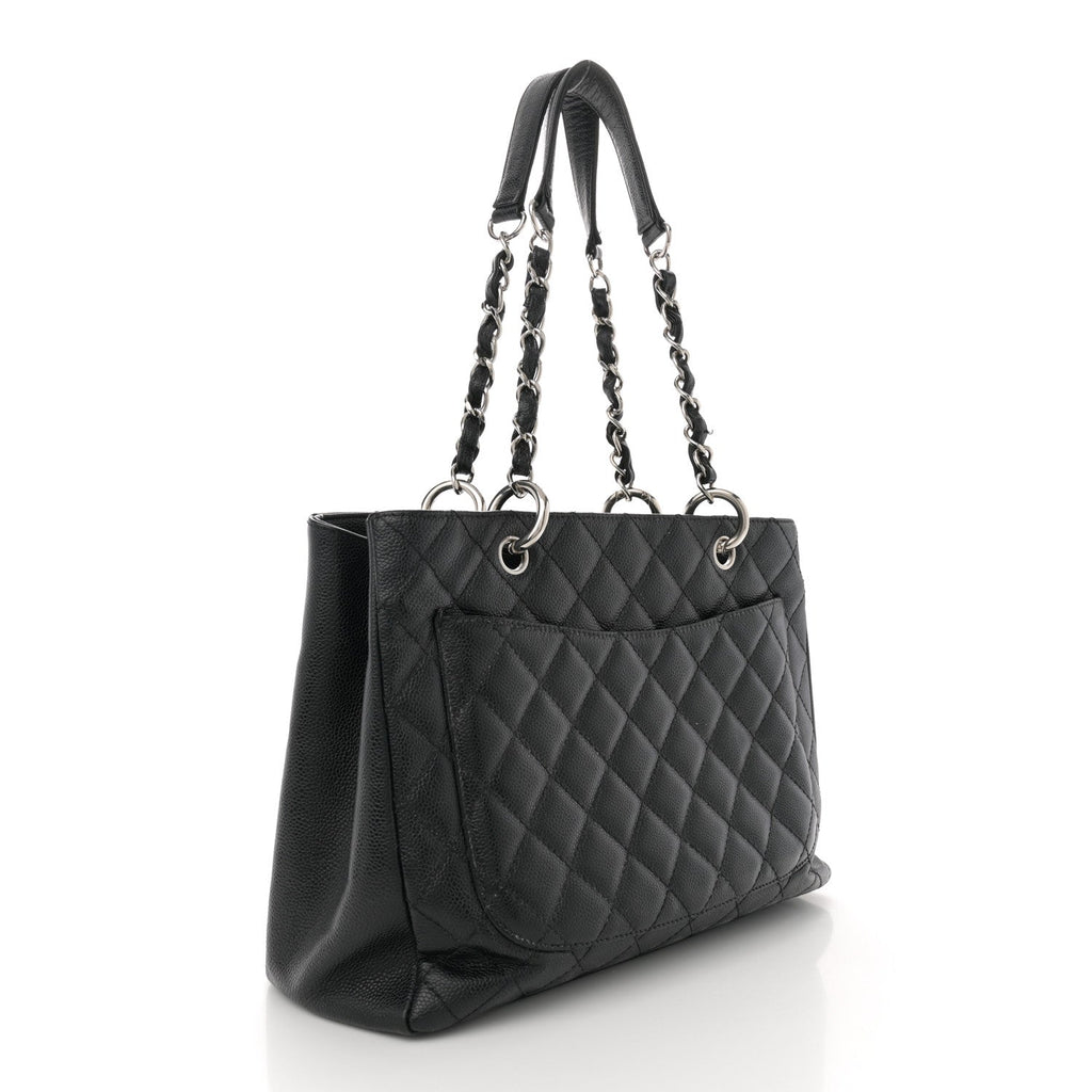 Caviar Quilted Grand Shopping Tote GST Black