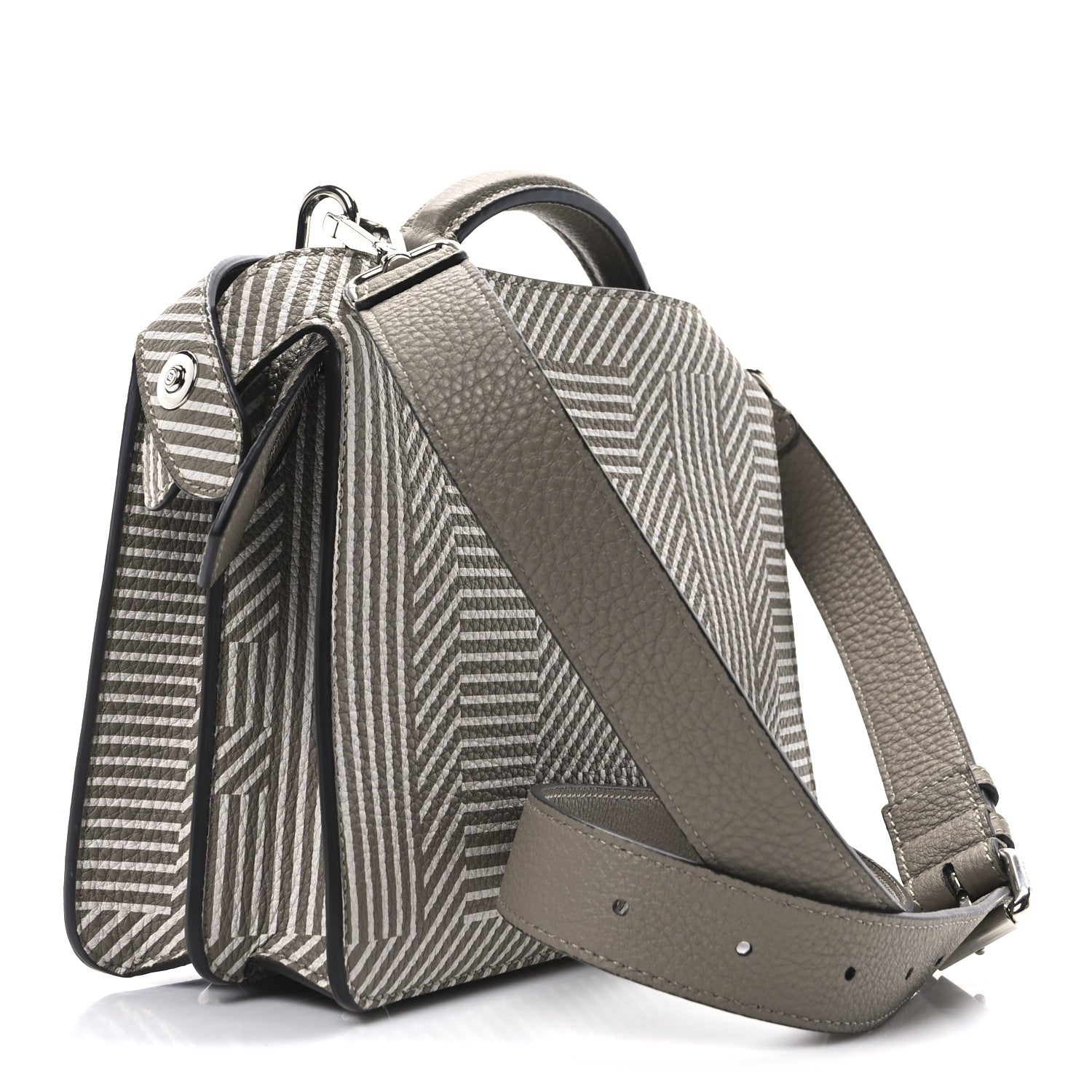 Cuoio Romano Striped Macro FF Bicolor Mini Peekaboo I SEE U Satchel Ghianda