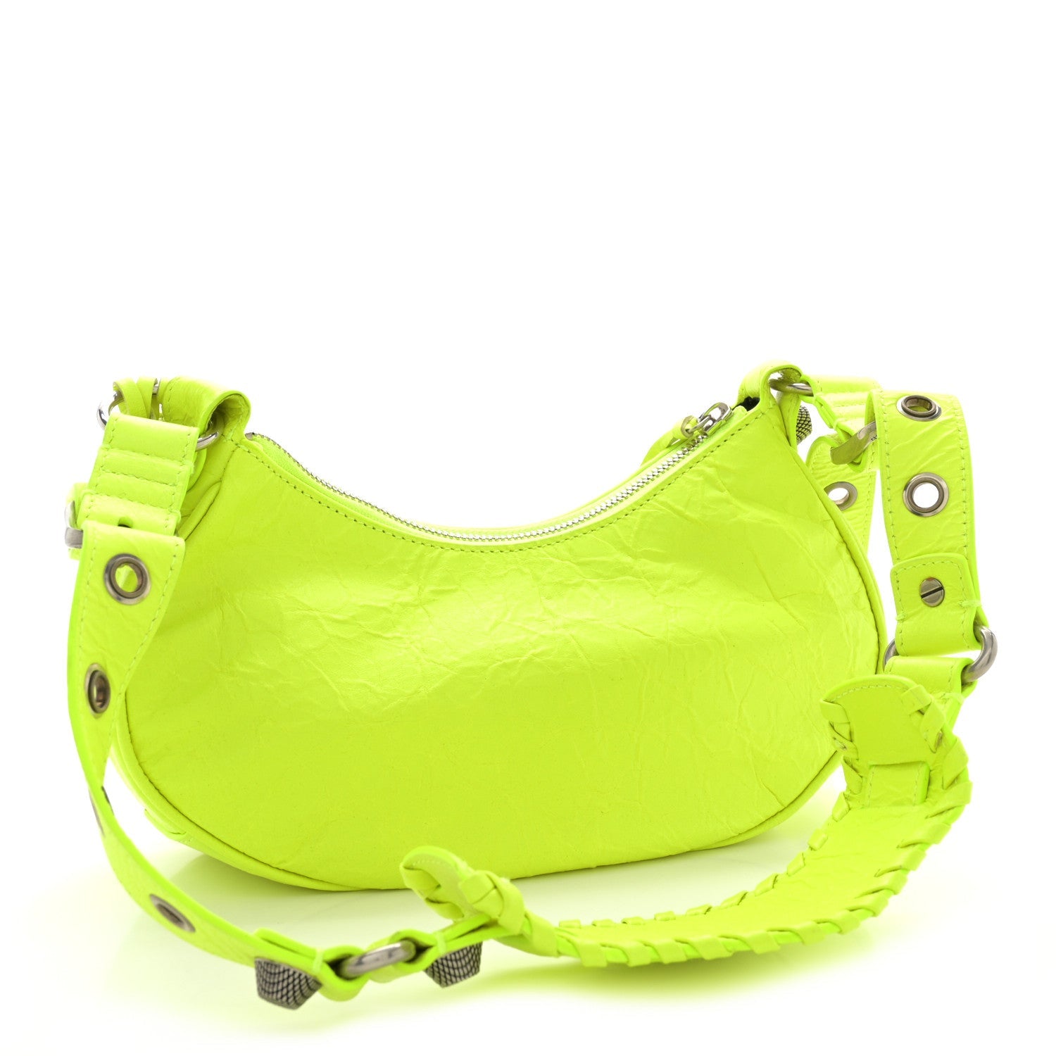Agneau Arena Le Cagole Shoulder Bag XS Fluo Yellow