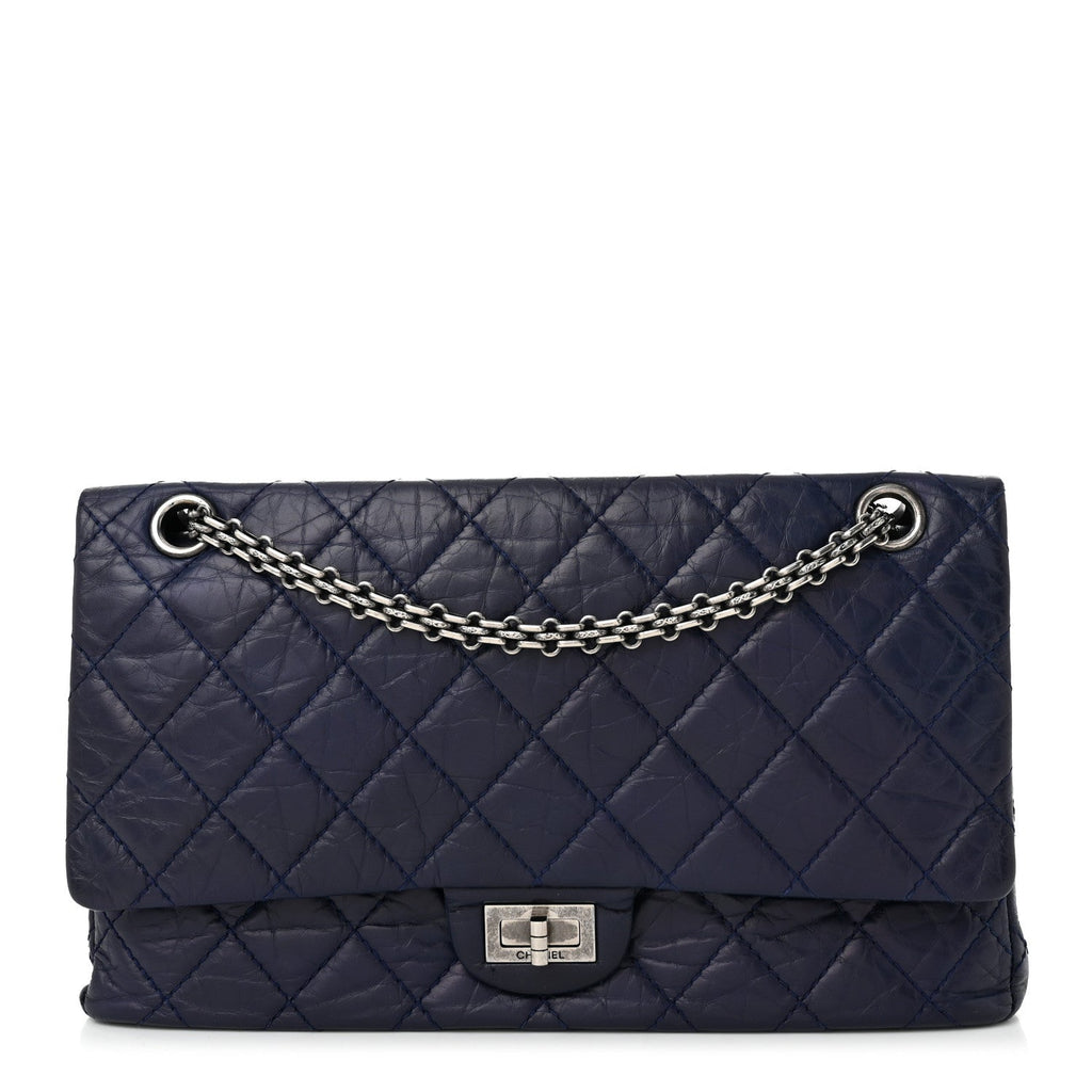 Aged Calfskin Quilted 2.55 Reissue 226 Flap Dark Blue