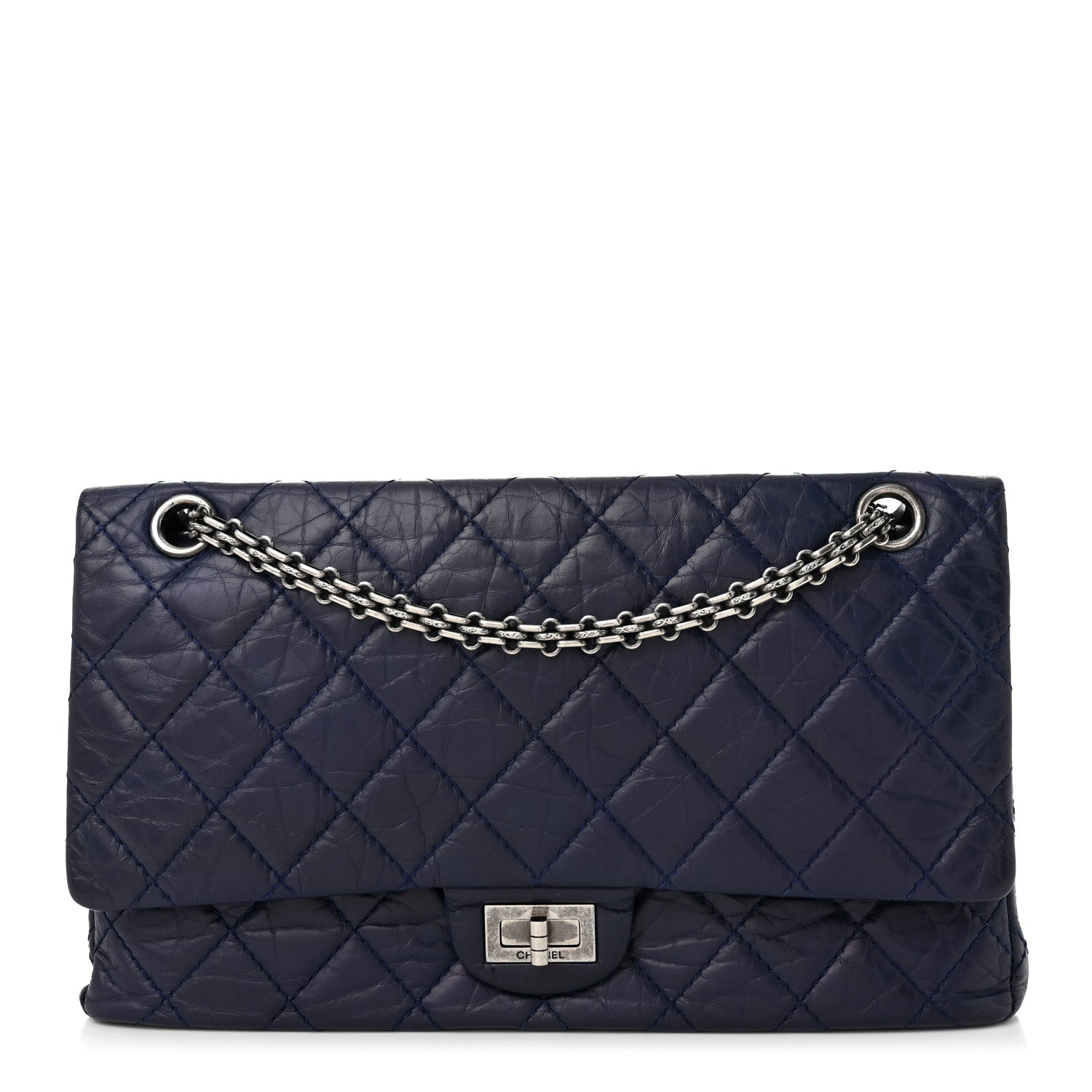 Aged Calfskin Quilted 2.55 Reissue 226 Flap Dark Blue