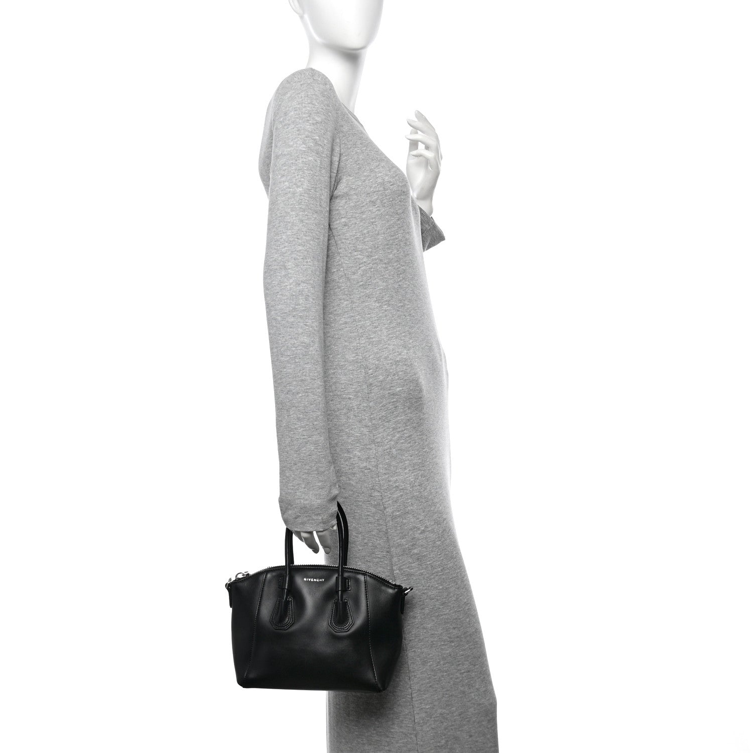 Box Calfskin Mini Antigona Sport Top Handle Bag Black