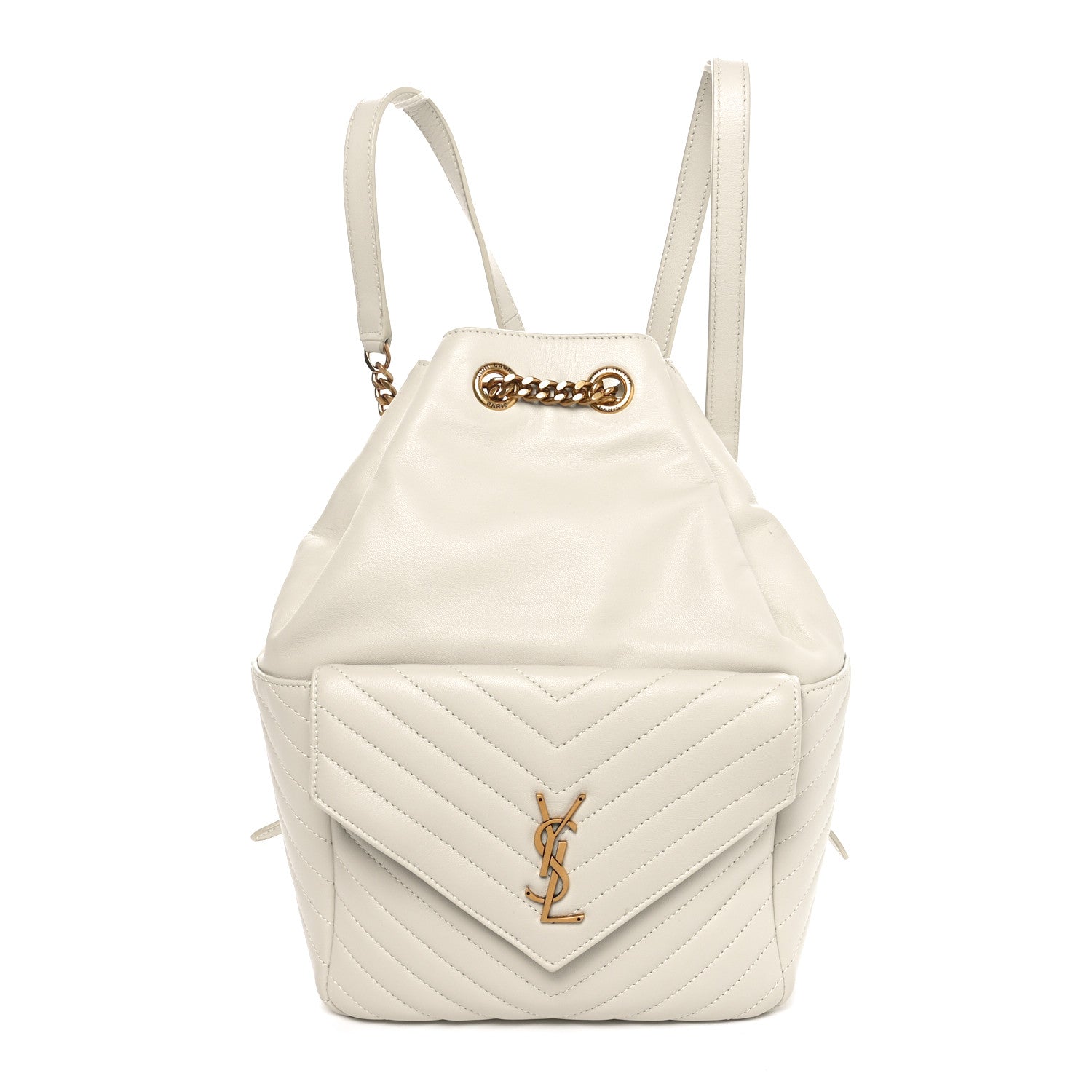 Lambskin Matelasse Monogram Joe Backpack Cream