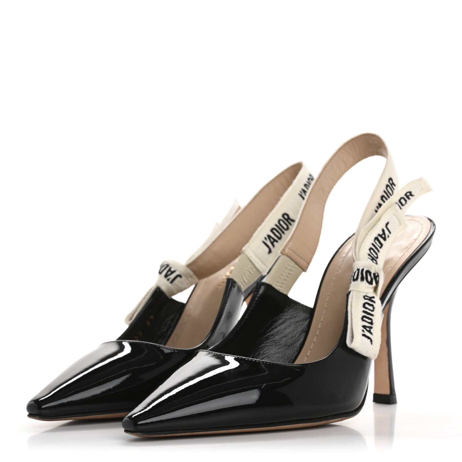 Patent Ribbon J'Adior Slingback 100mm Pumps 37 Black