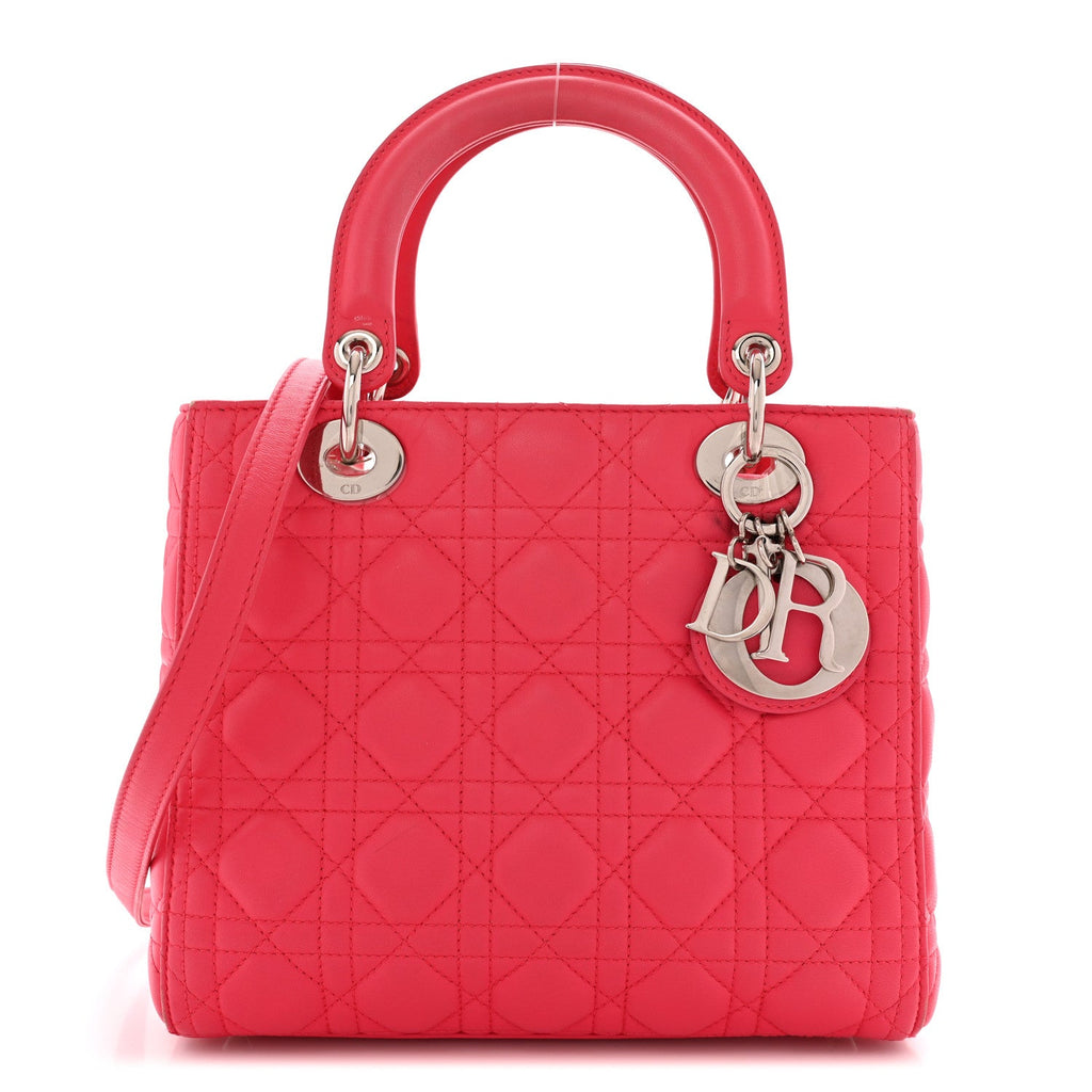 Lambskin Cannage Medium Lady Dior Pink