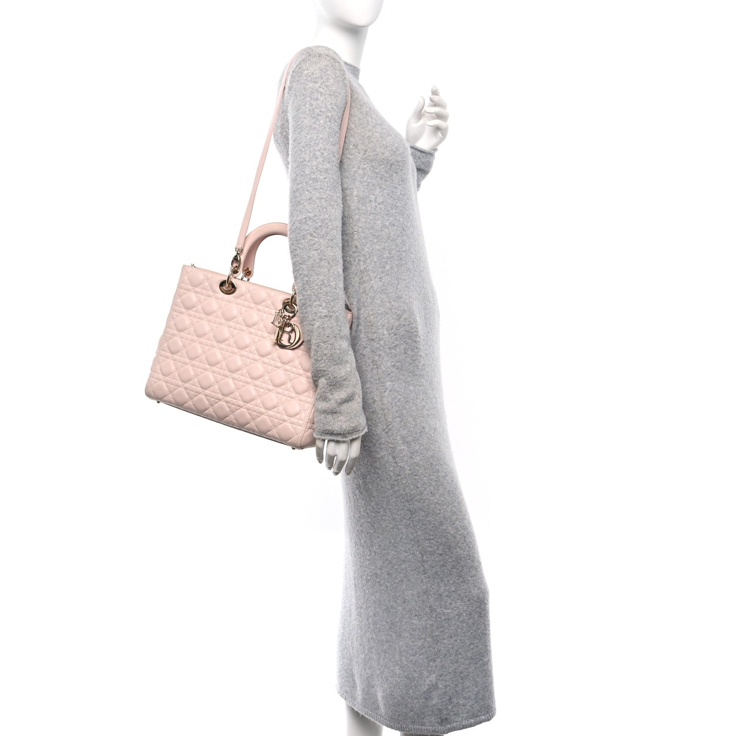 Lambskin Cannage Large Lady Dior Light Pink