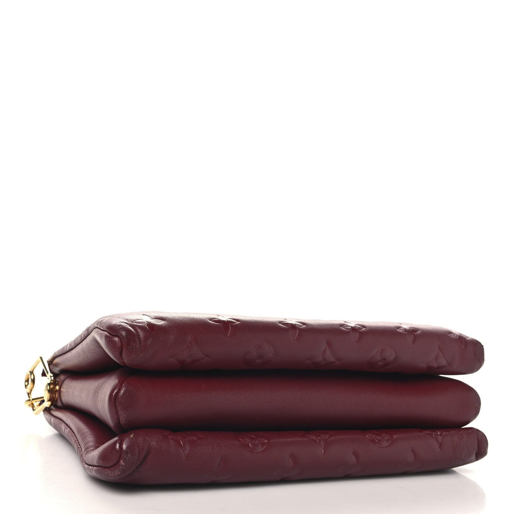 Lambskin Embossed Monogram Coussin PM Wine