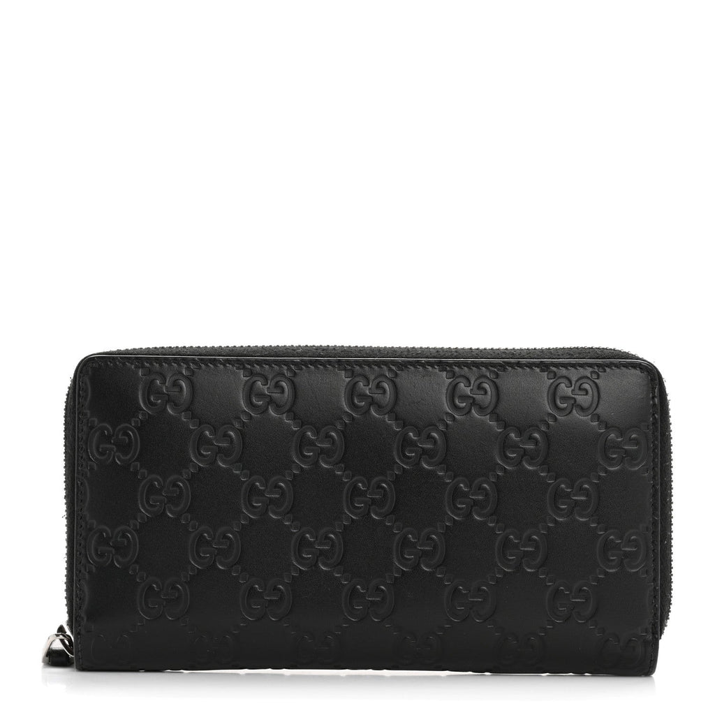 Guccissima Signature Zip Around Wallet Black