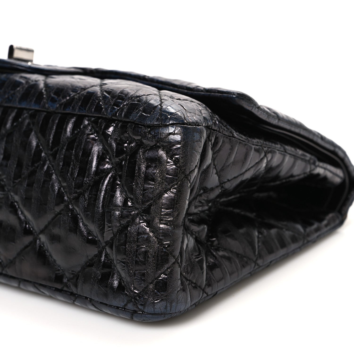 Metallic Calfskin Striped 2.55 Reissue 227 Flap Black