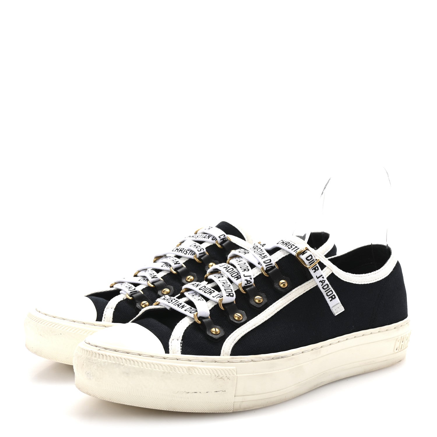 Canvas Walk'N'Dior Low Top Sneakers 39 Black