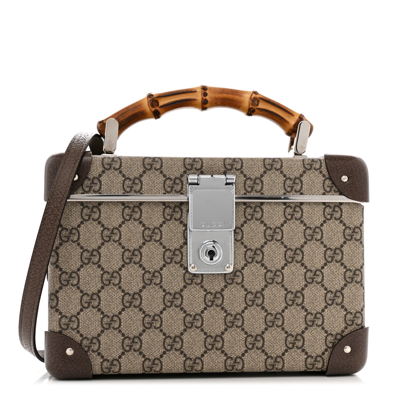 GG Supreme Monogram Globe-Trotter Beauty Case Brown