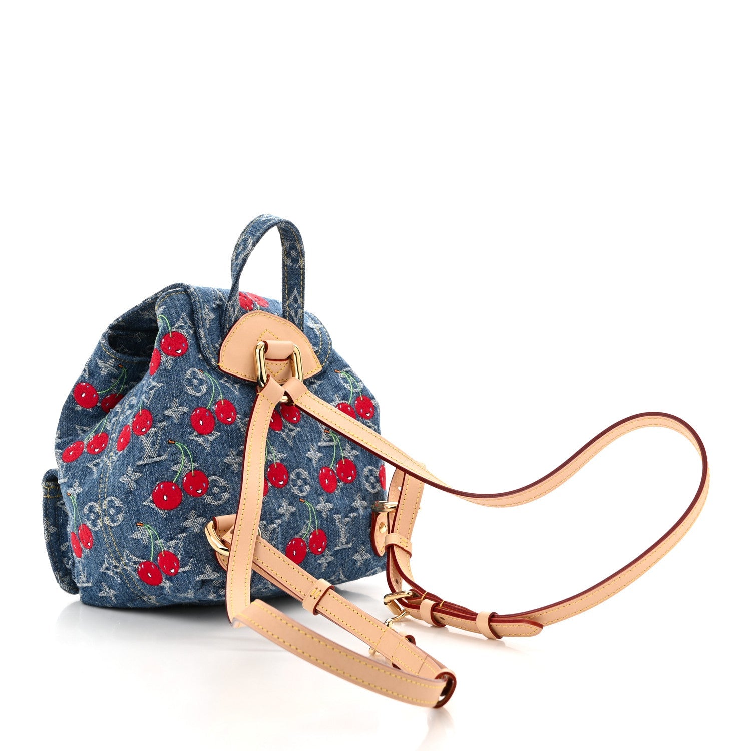 LV X TM Monogram Denim Cerises Venice Backpack Blue