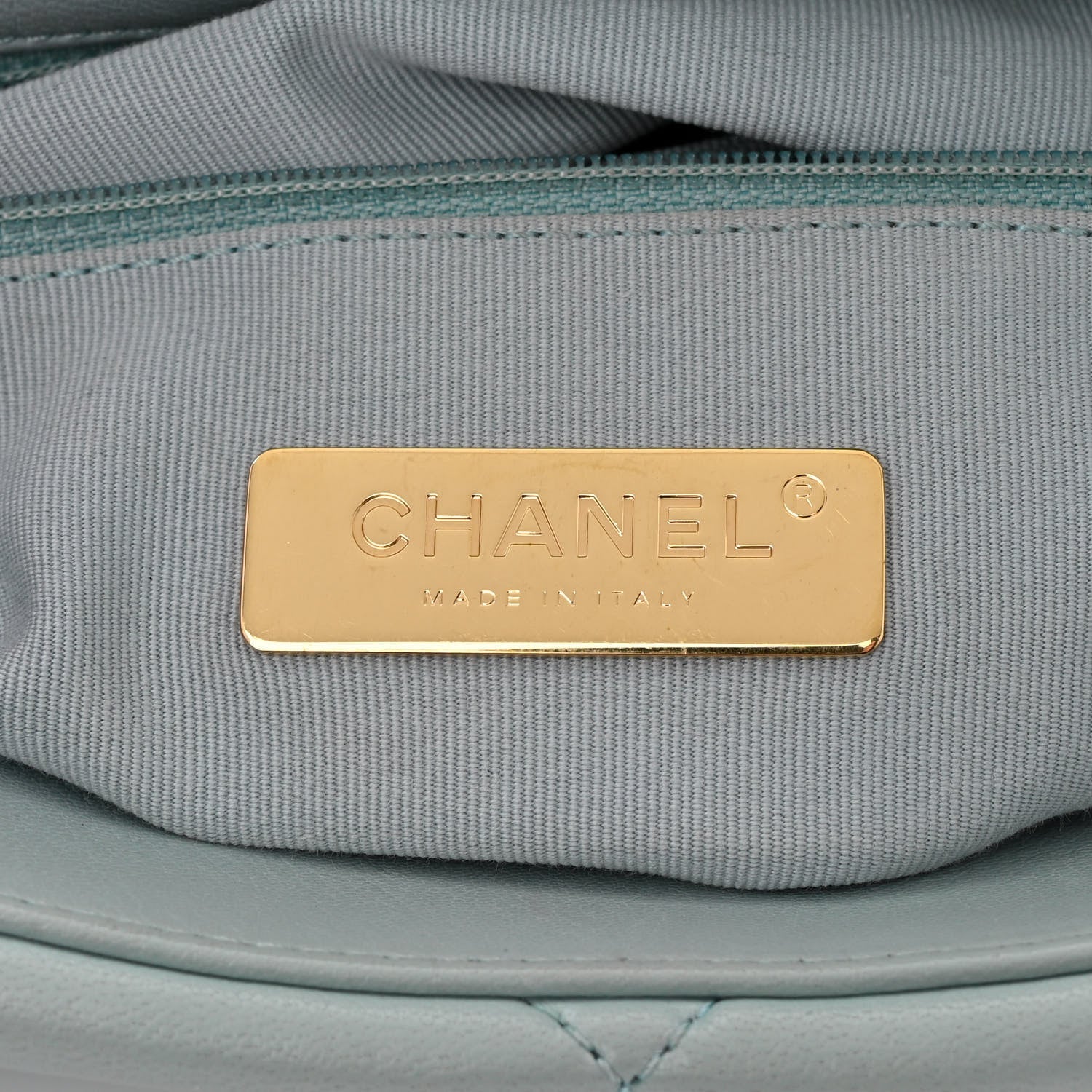 Lambskin Quilted Large Chanel 19 Flap Light Blue