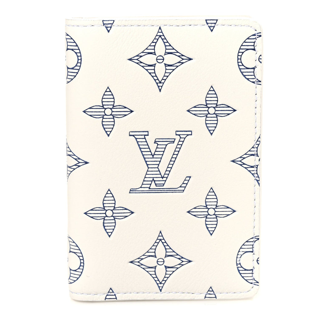 Calfskin Monogram Shadow Pocket Organizer White