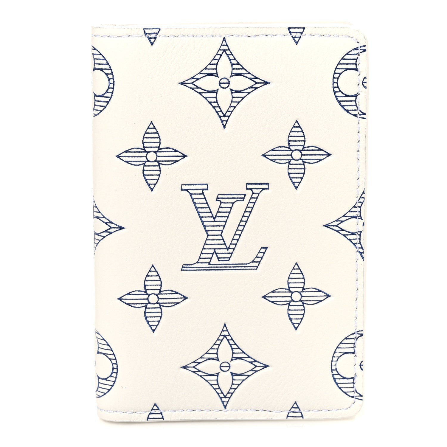 Calfskin Monogram Shadow Pocket Organizer White