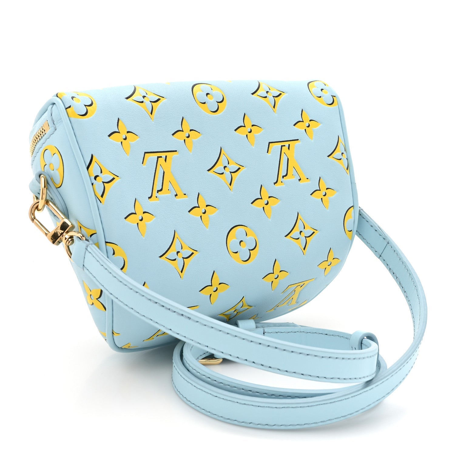 Lambskin Monogram Mini Bumbag H27 Baby Blue
