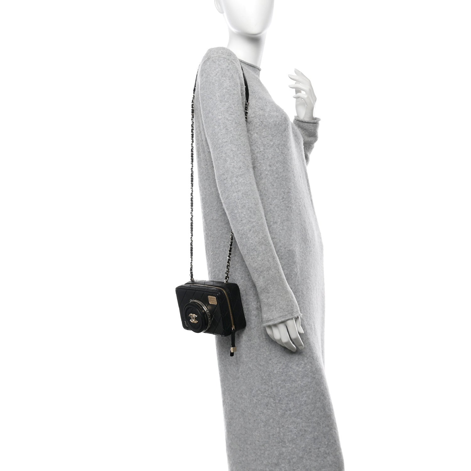 Lambskin Quilted Coco  Bag Black