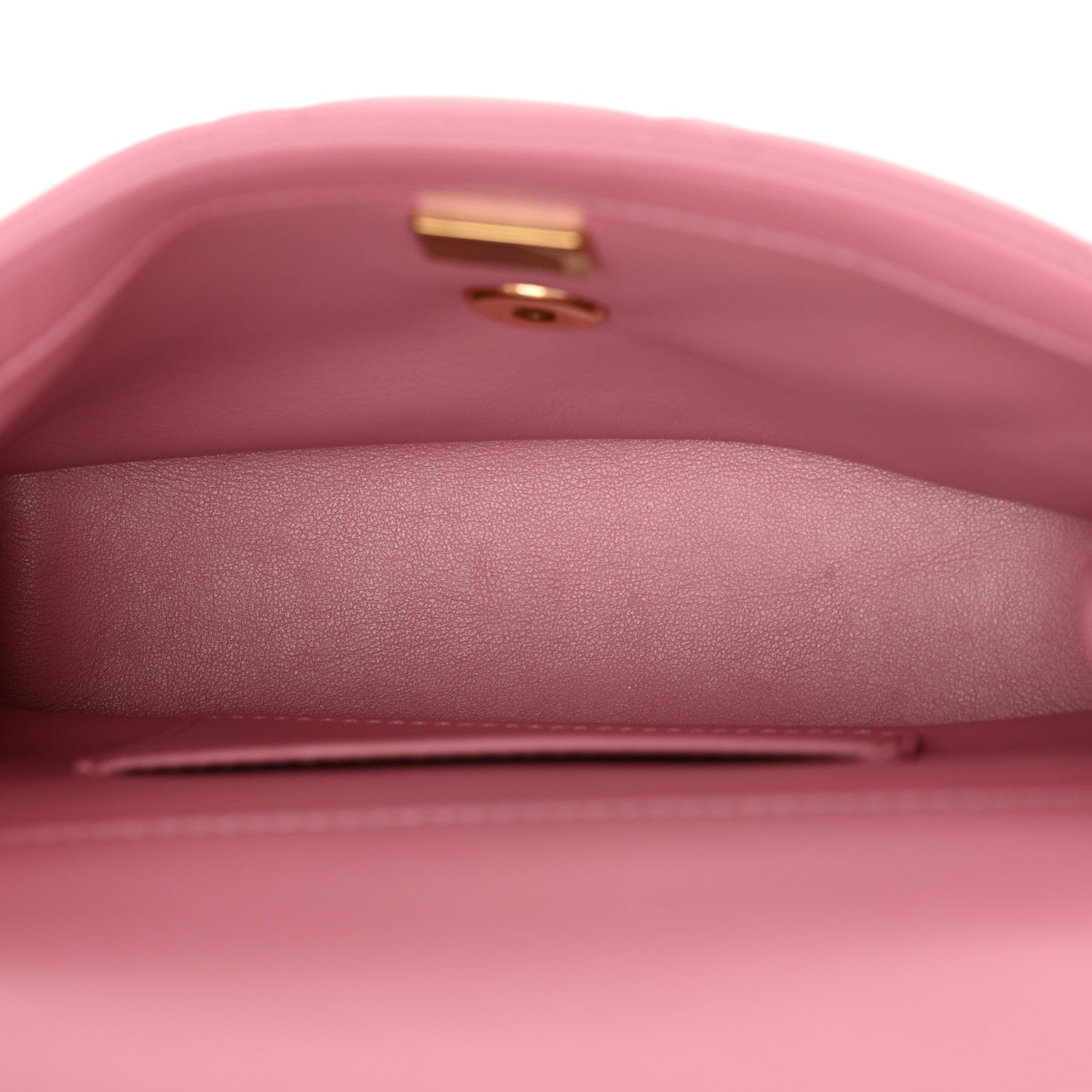 Lambskin Quilted Mini CC Crystal Logo Chain Flap Pink