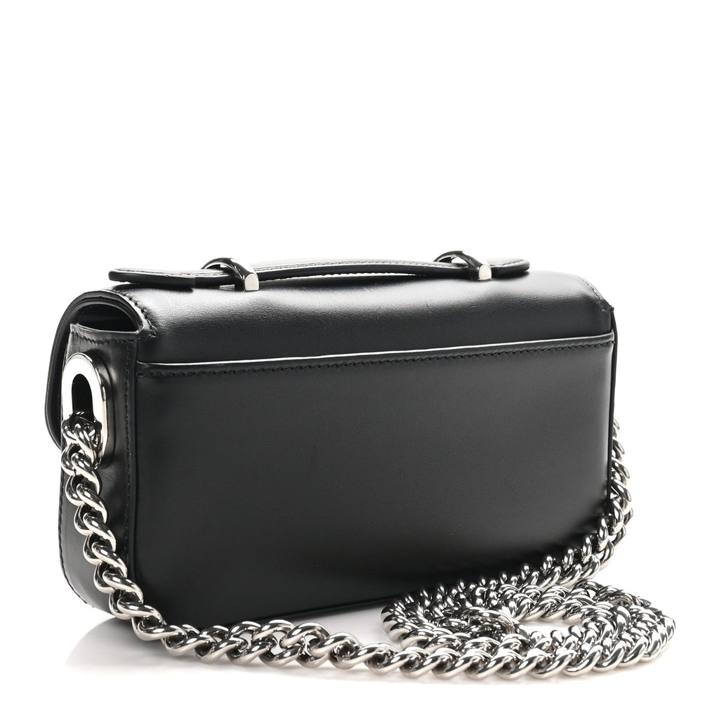 Senna Calfskin Petite GG Top Handle Shoulder Bag Black