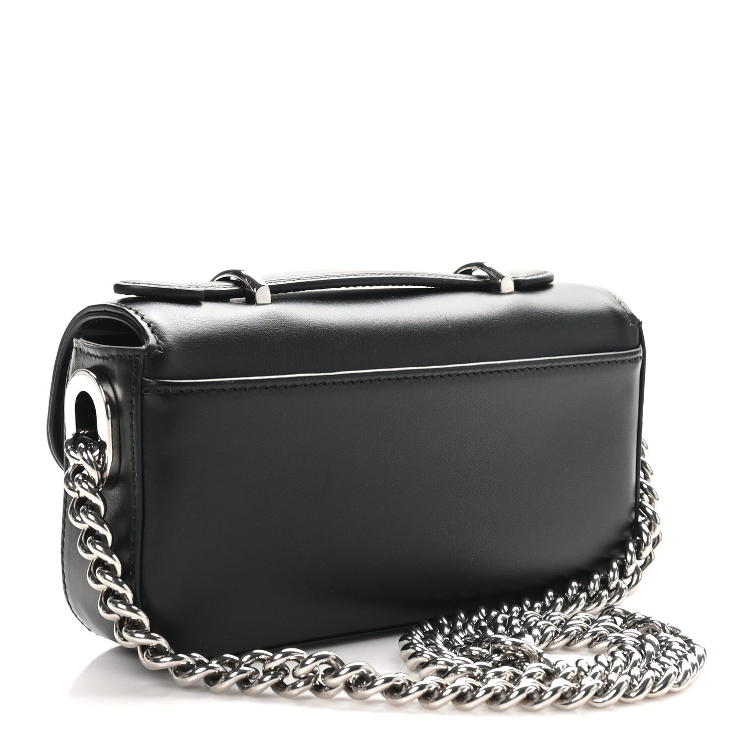 Senna Calfskin Petite GG Top Handle Shoulder Bag Black