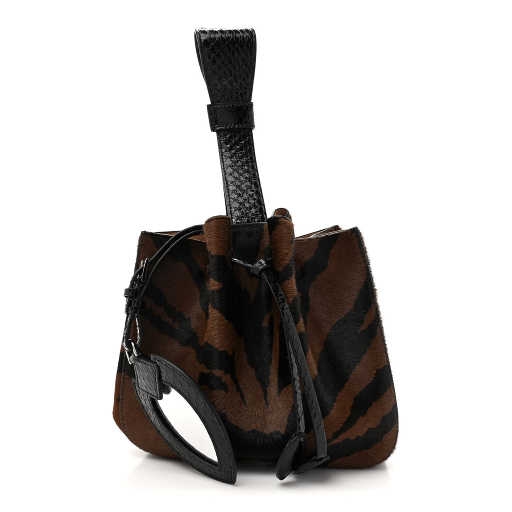 Pony Hair Zebra Print Snakeskin Rose-Marie 19 Bag Brown Black