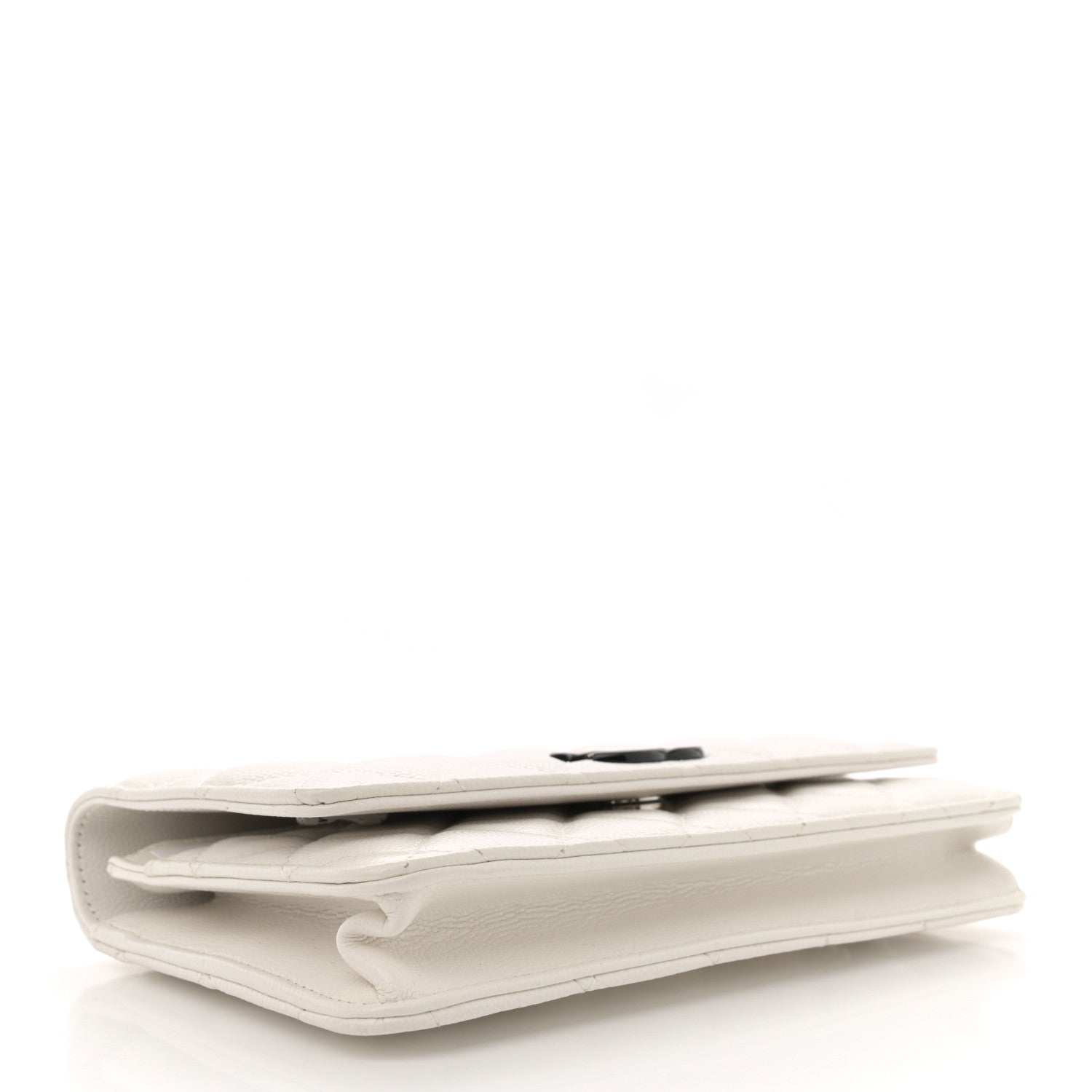 Caviar Quilted My Everything Wallet On Chain WOC White