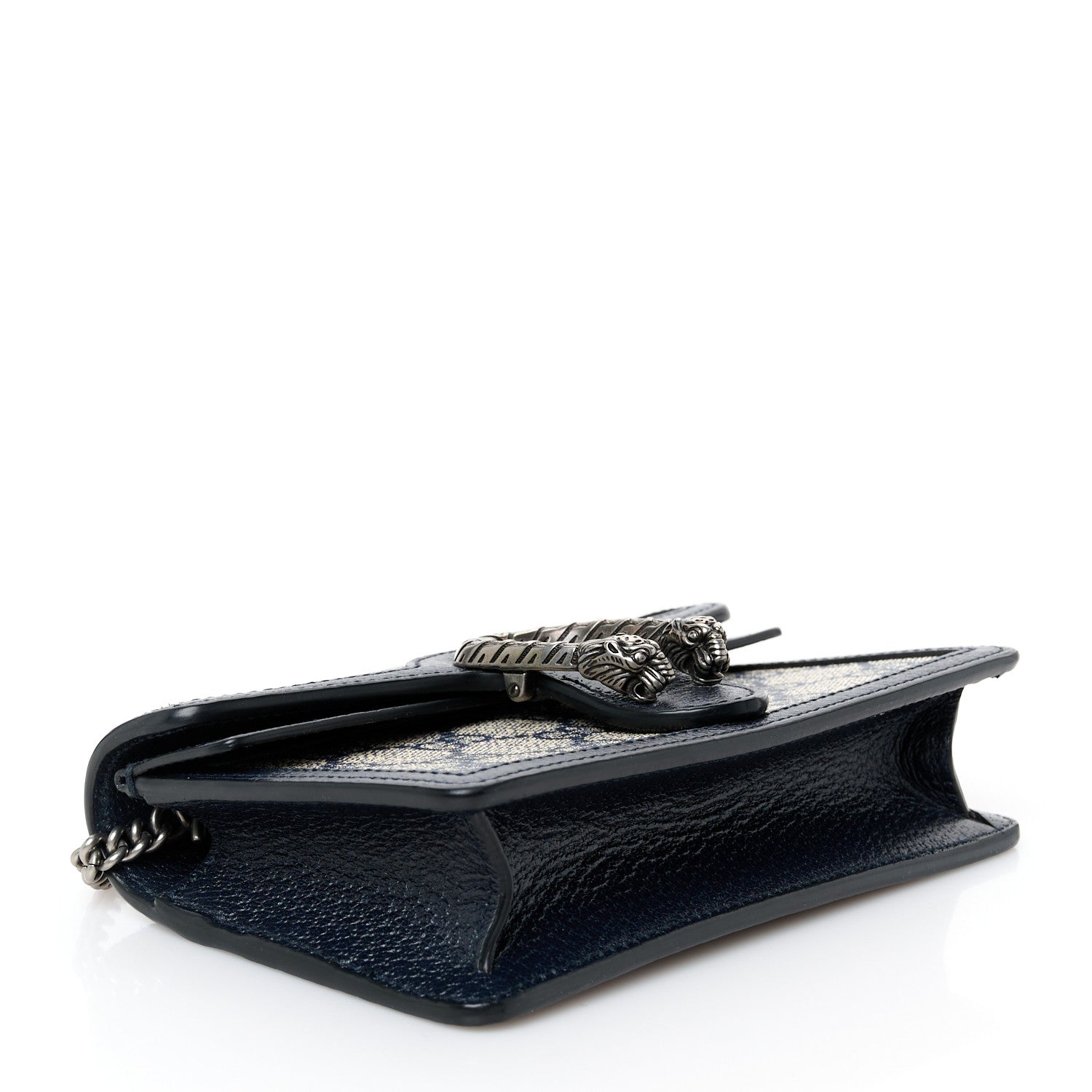 GG Supreme Monogram Textured Dollar Calfskin Super Mini Dionysus Shoulder Bag Beige Blue