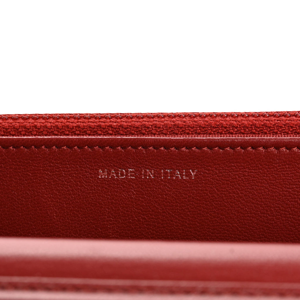 Lambskin Quilted Wallet On Chain WOC Red