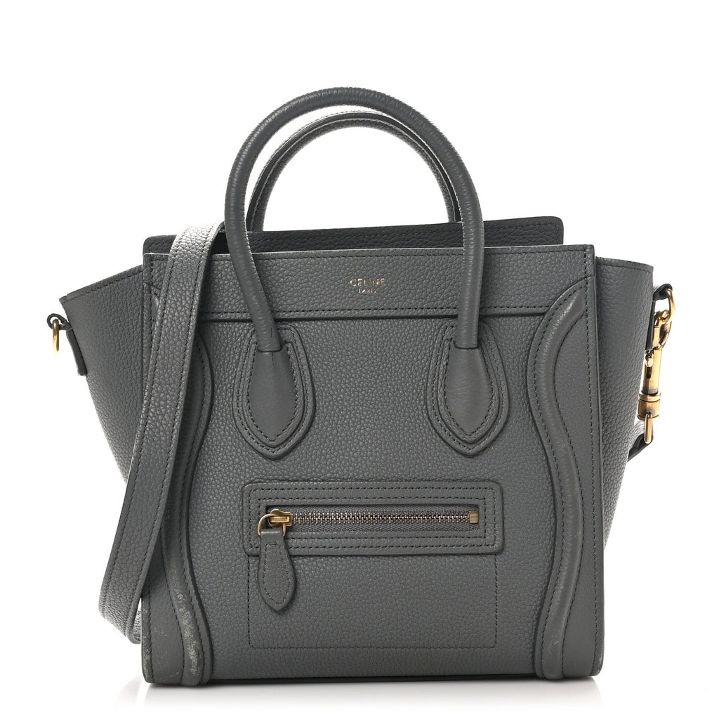 Baby Drummed Calfskin Nano Luggage Kohl