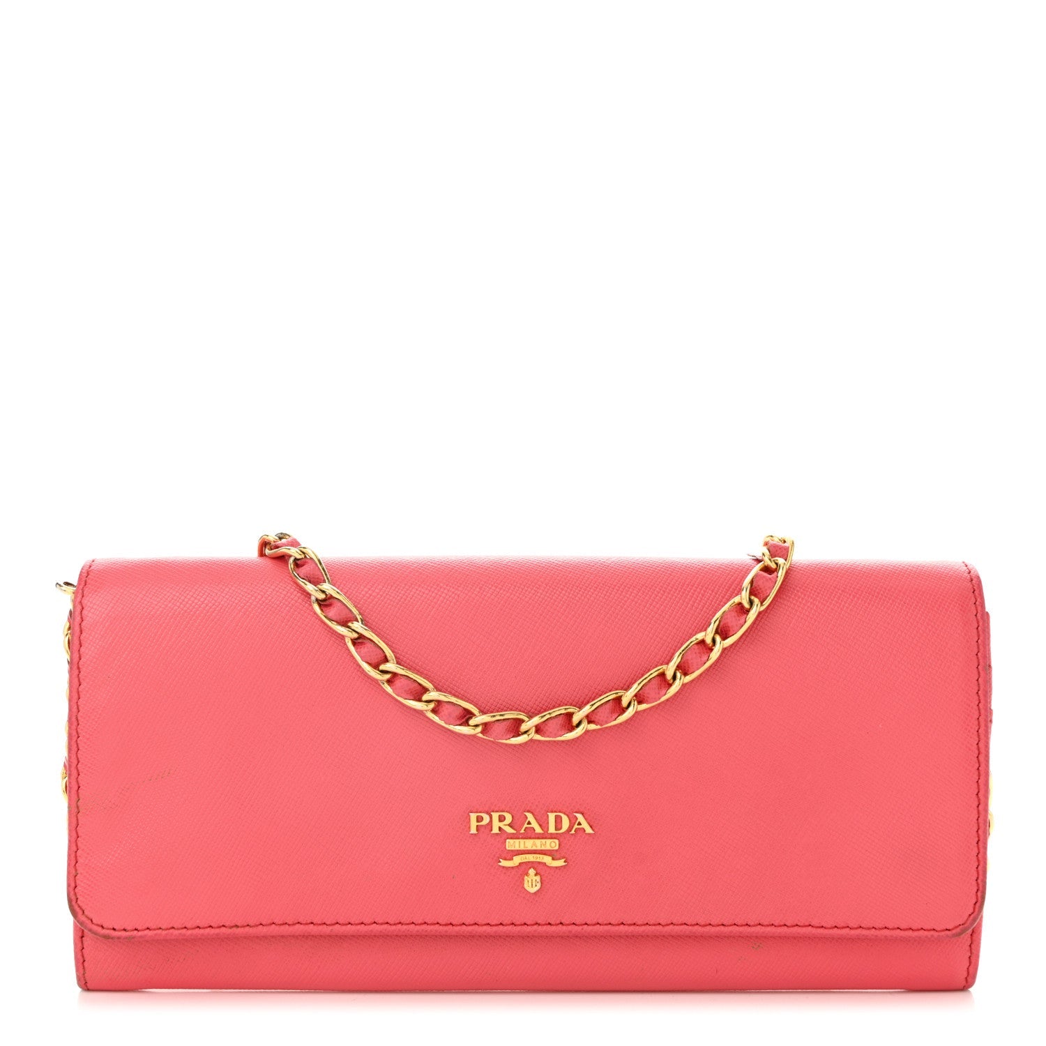 Saffiano Metal Oro Chain Wallet Peonia
