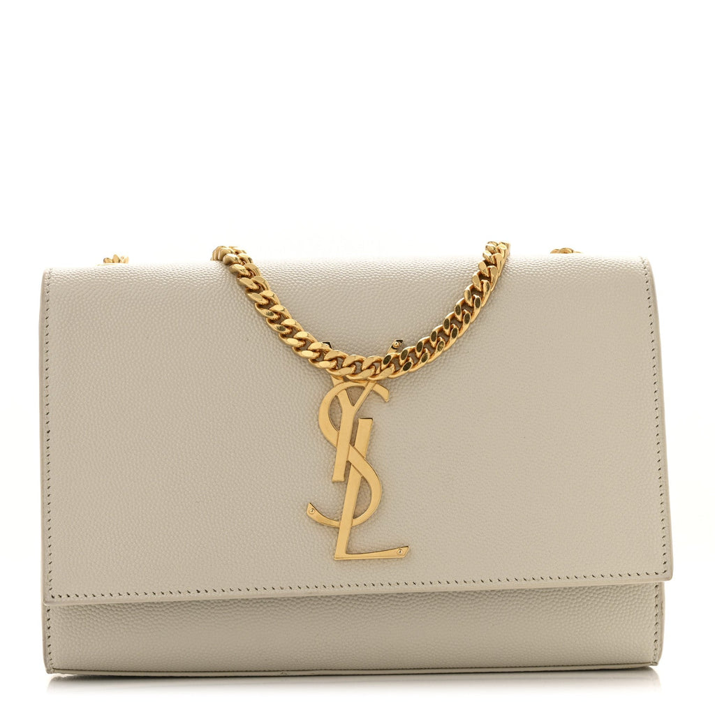 Grain De Poudre Small Monogram Kate Satchel Crema Soft
