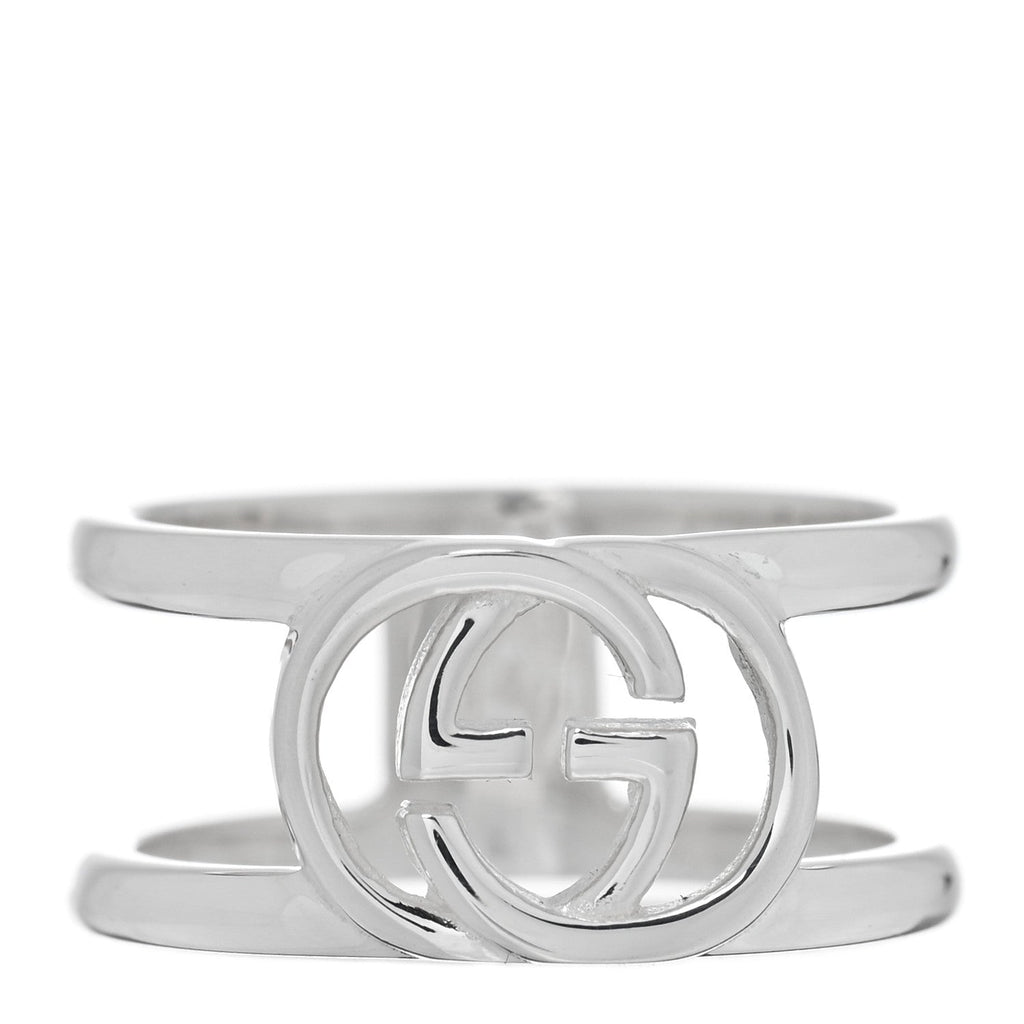 Sterling Silver 9mm Interlocking G Open Band Ring 53 6.5