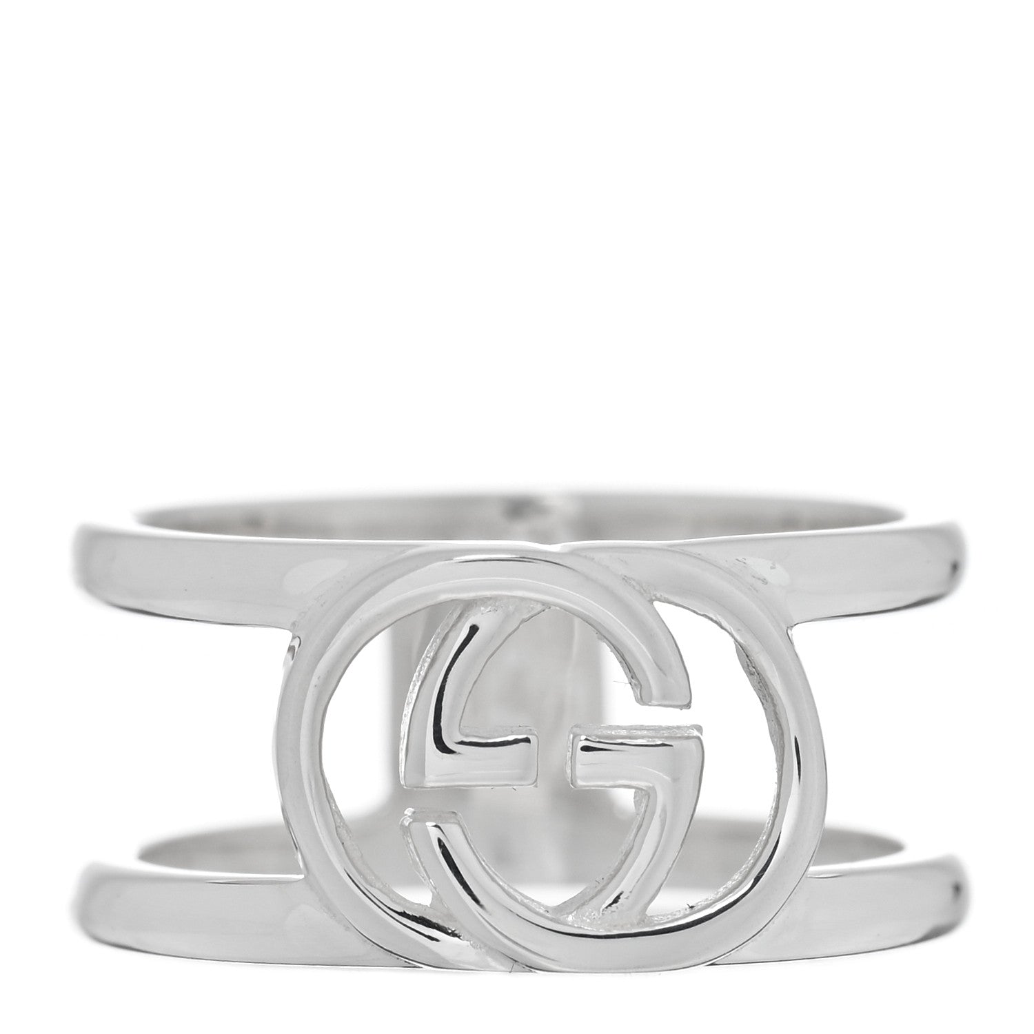 Sterling Silver 9mm Interlocking G Open Band Ring 53 6.5