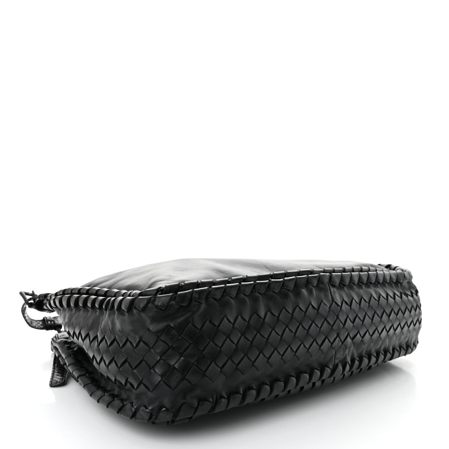 Nappa Intrecciato Snakeskin Hobo Black