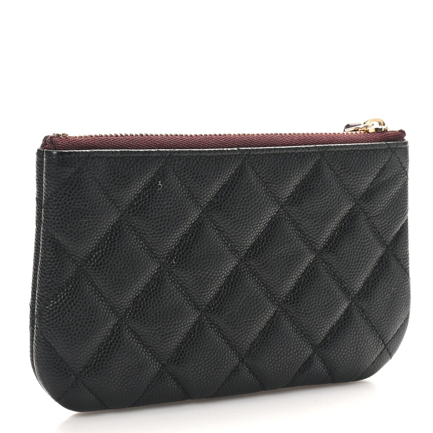 Caviar Quilted Small Cosmetic Case Black