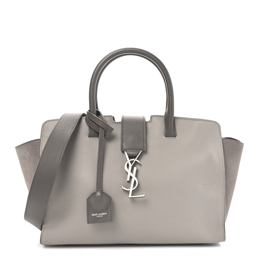 Calfskin Suede Baby Monogram Downtown Cabas Grey
