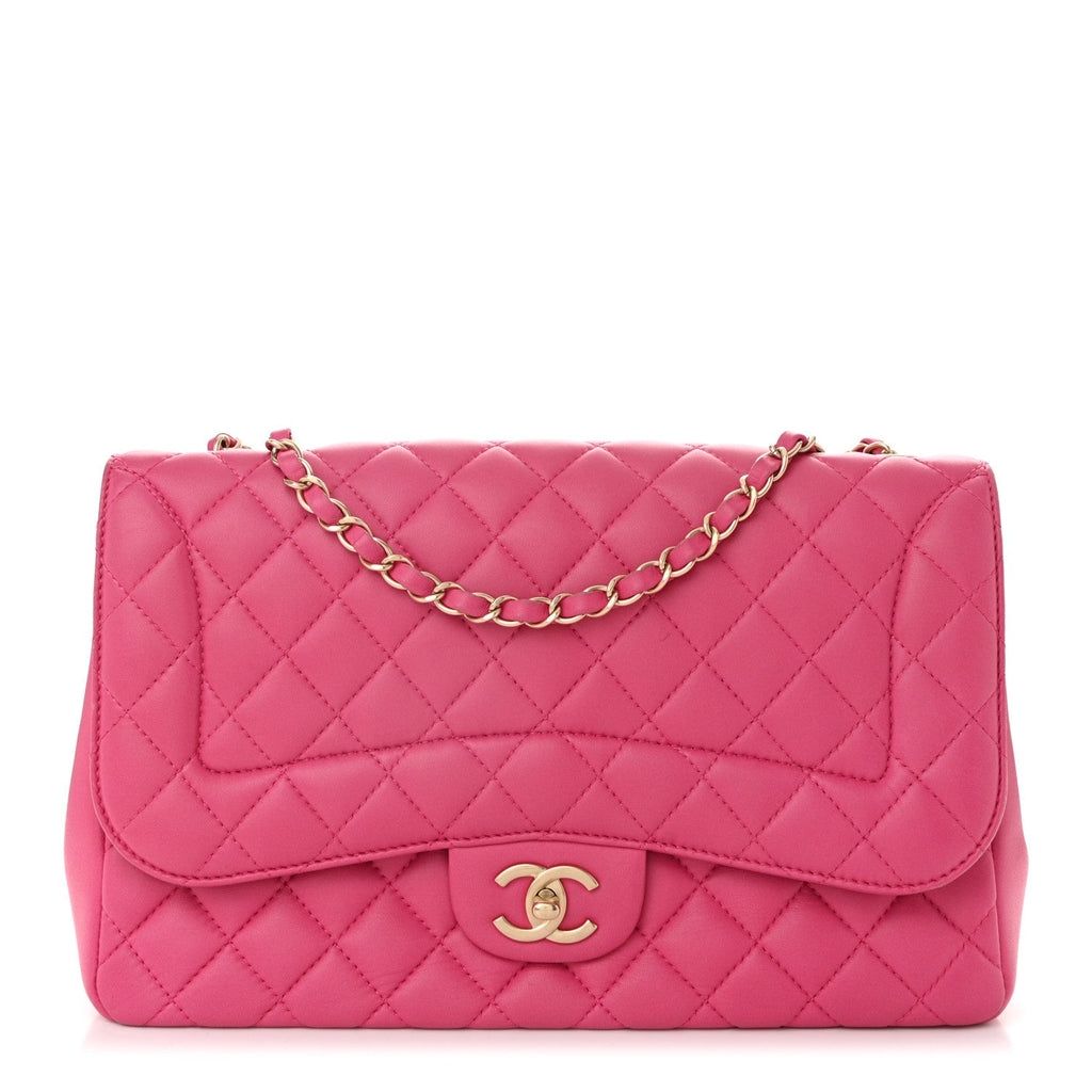 Lambskin Quilted Medium Mademoiselle Chic Flap Fuchsia