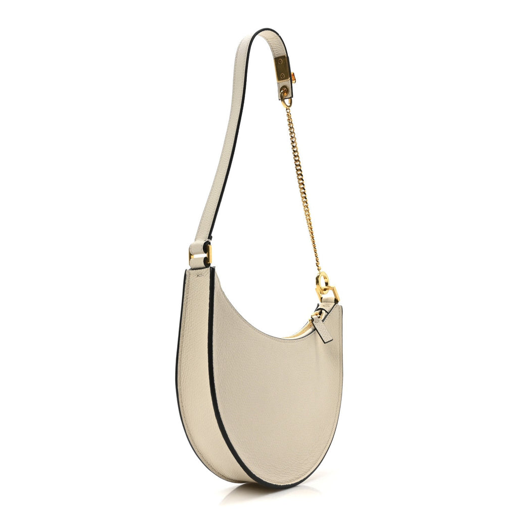 Calfskin Mini Vlogo Hobo Bag White