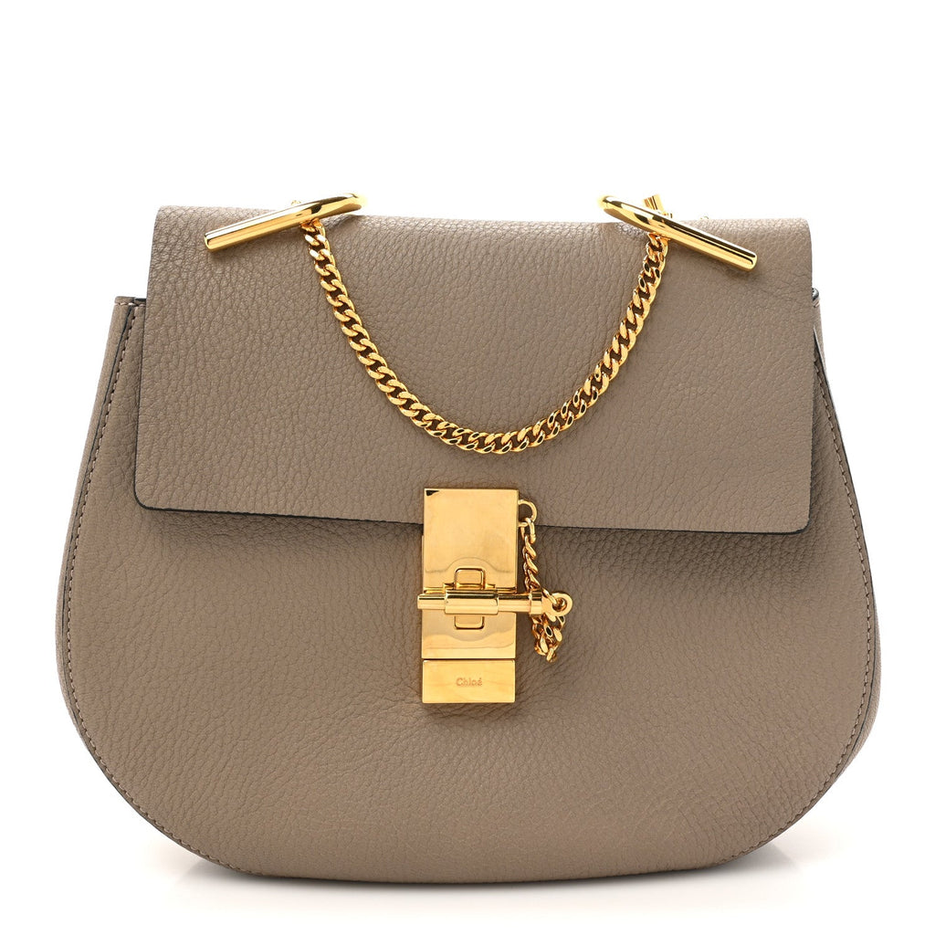 Grained Lambskin Mini Drew Shoulder Bag Motty Grey