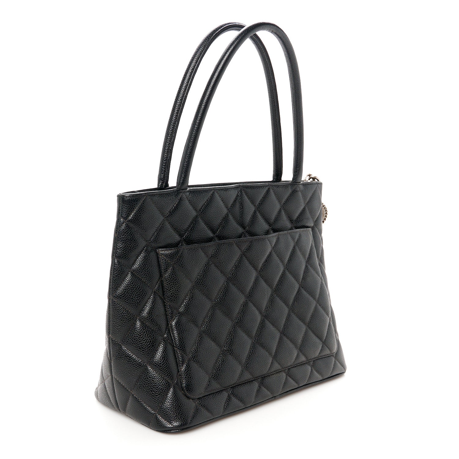 Caviar Quilted Medallion Tote Black