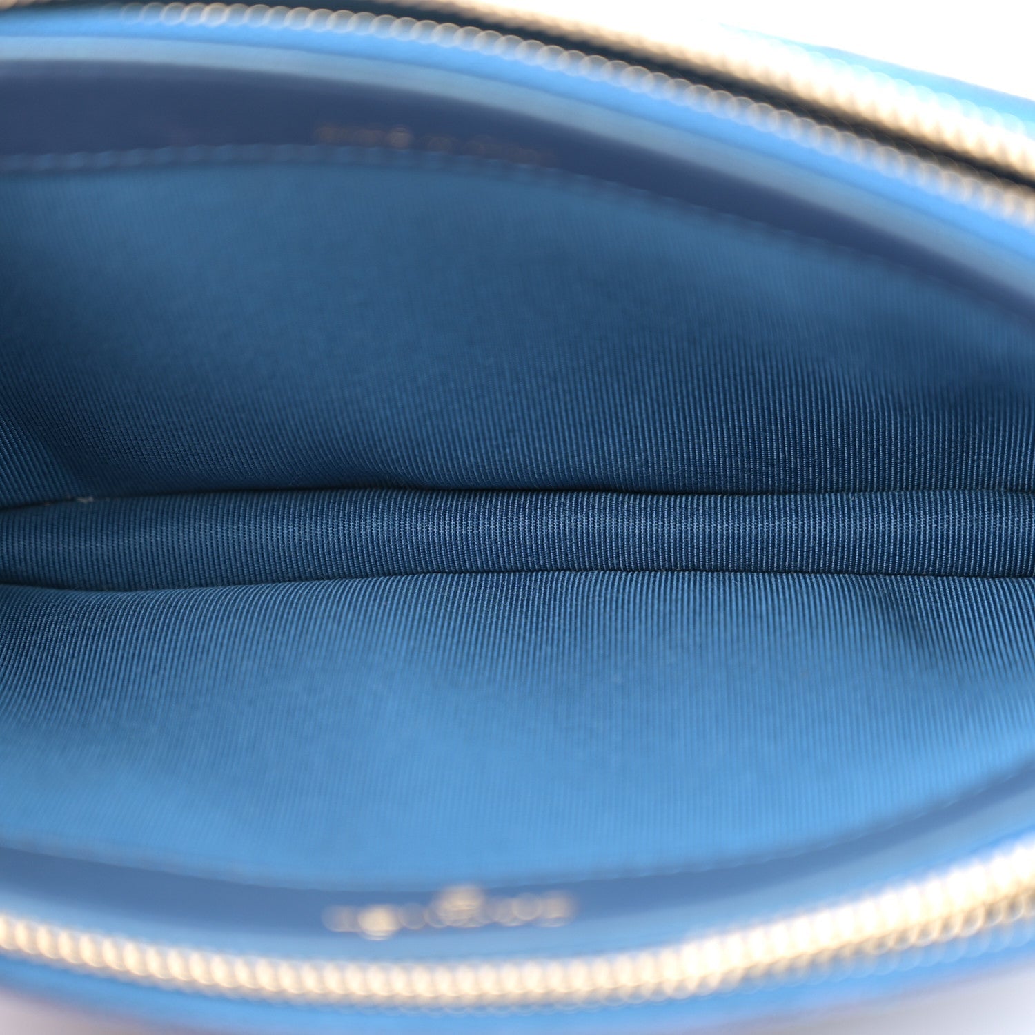 Iridescent Caviar Quilted Clutch With Chain Dark Blue