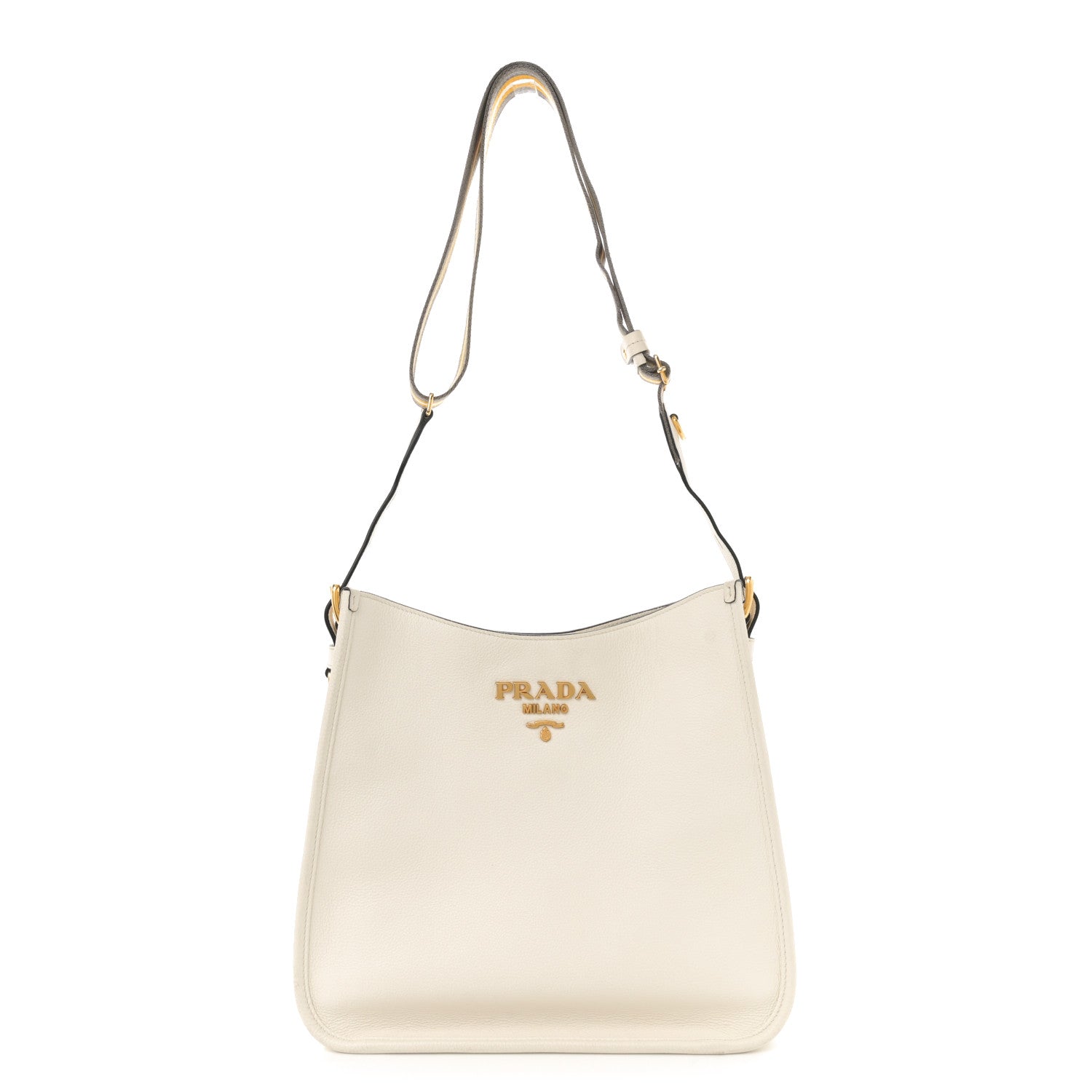 Vitello Daino Soft Hobo Messenger Bag White